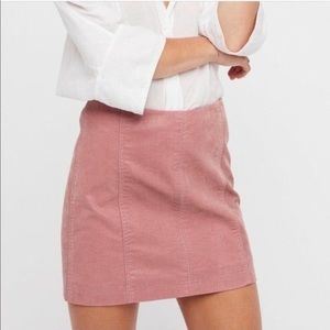 Free People Modern Femme Vegan Suede Mini Skirt in Pink